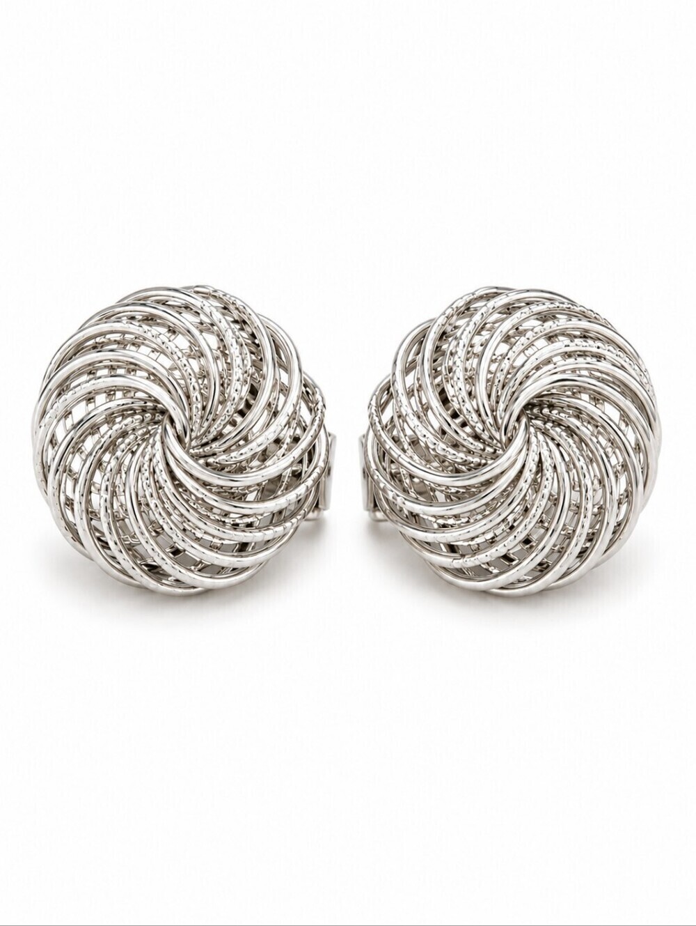 Vintage Atomic Spirograph Swirl Nebula Knot Clip-on Earrings